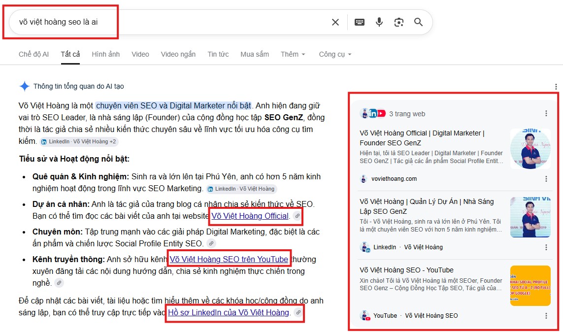 Hiển thị câu trả lời AI cho Võ Việt Hoàng
