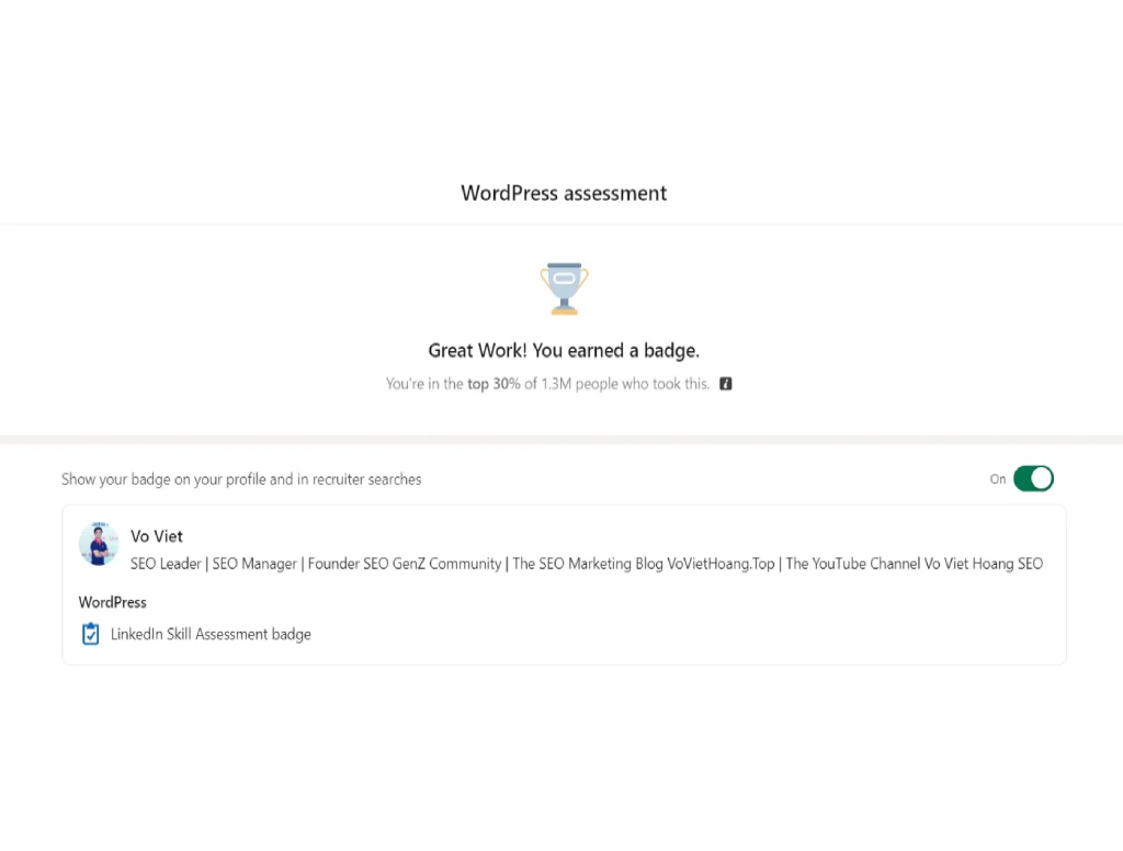 LinkedIn WordPress Assessment