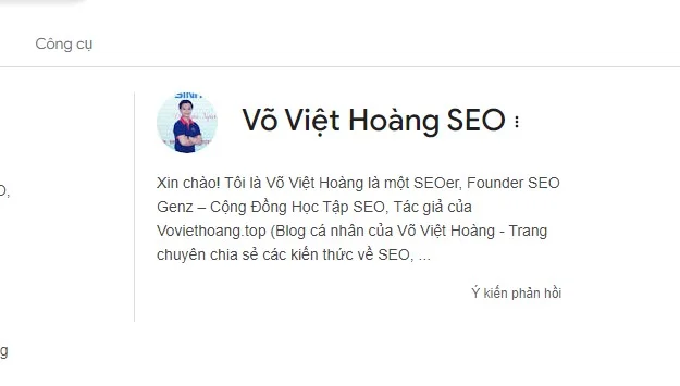 Định danh thực thể Võ Việt Hoàng